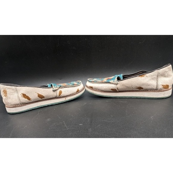 Myra Bag: S-4903 Angst Sneakers Slip On Shoe Loafers Aztec Cow Print Size 10